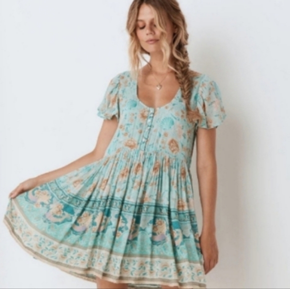 SPELL Mermaid Print Mini Dress Size M NWOT - Picture 14 of 15